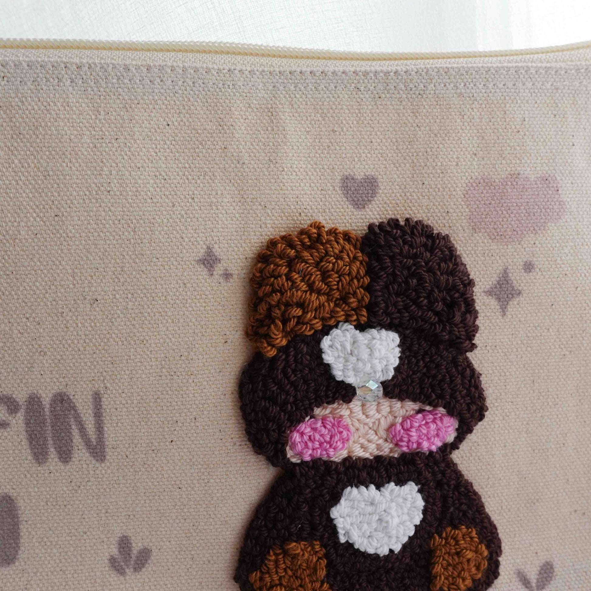 coffee fluff club pouch detail