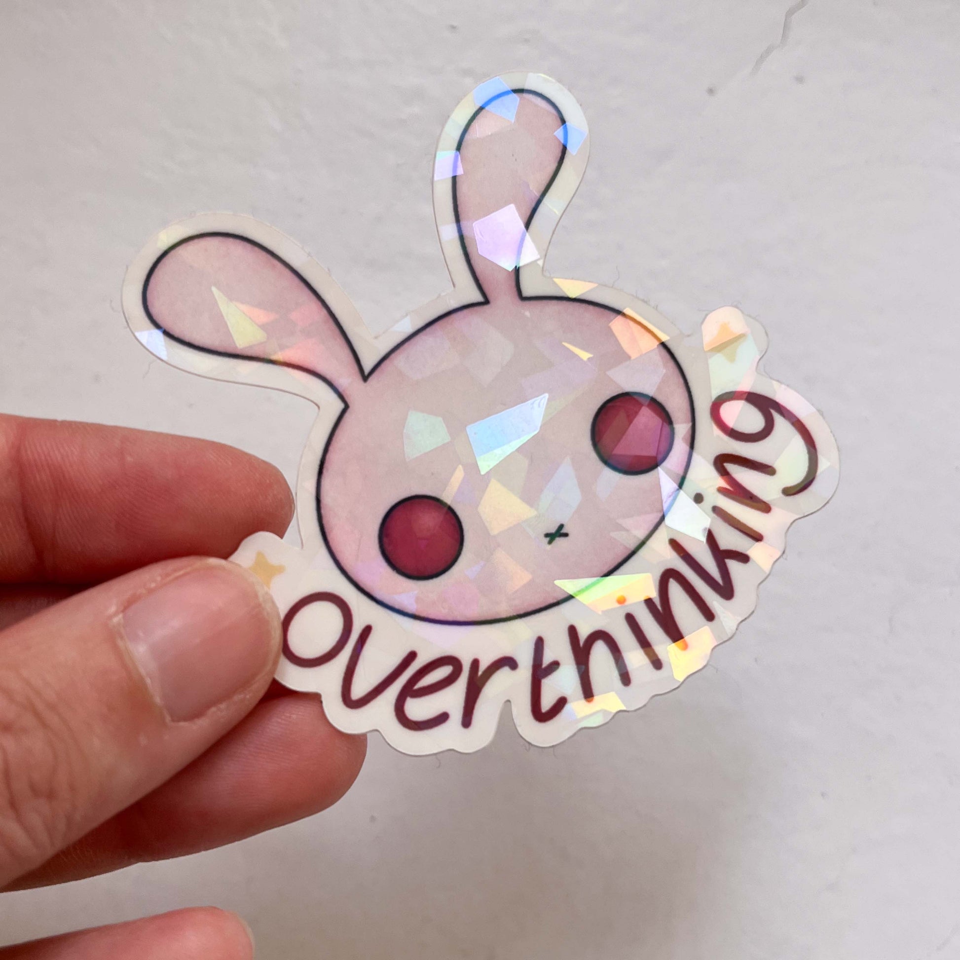 overthinking bunny sticker