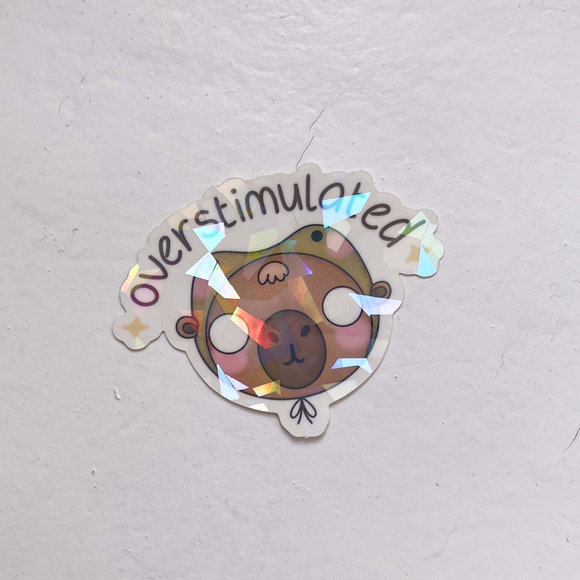 overstimulated capybara sticker