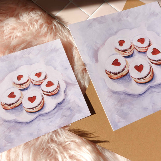 Playful donut love print showcasing an array of colorful donuts, perfect for adding sweetness to your decor.