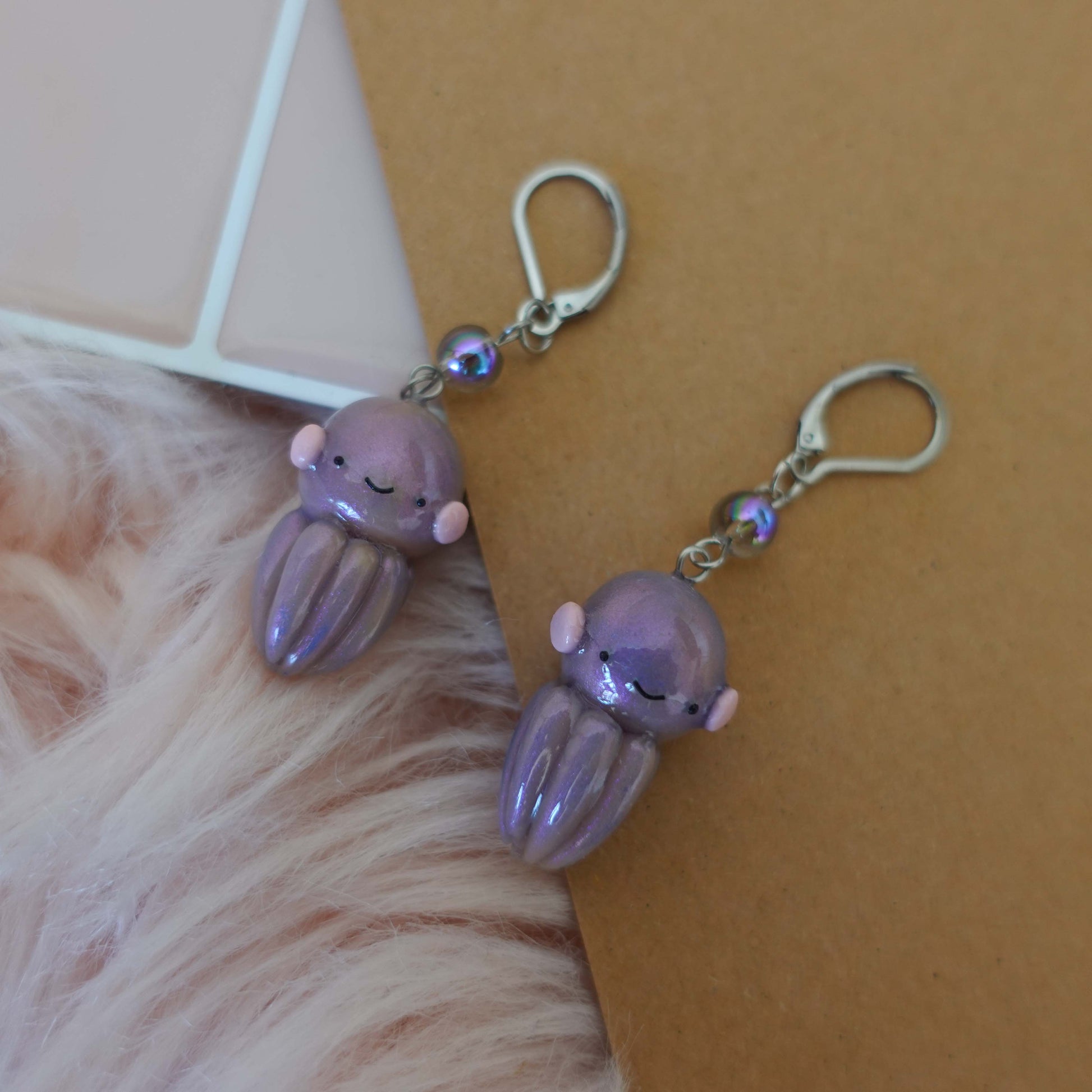 Unique octopus earrings, showcasing playful craftsmanship and a bright color palette for a cheerful accessory