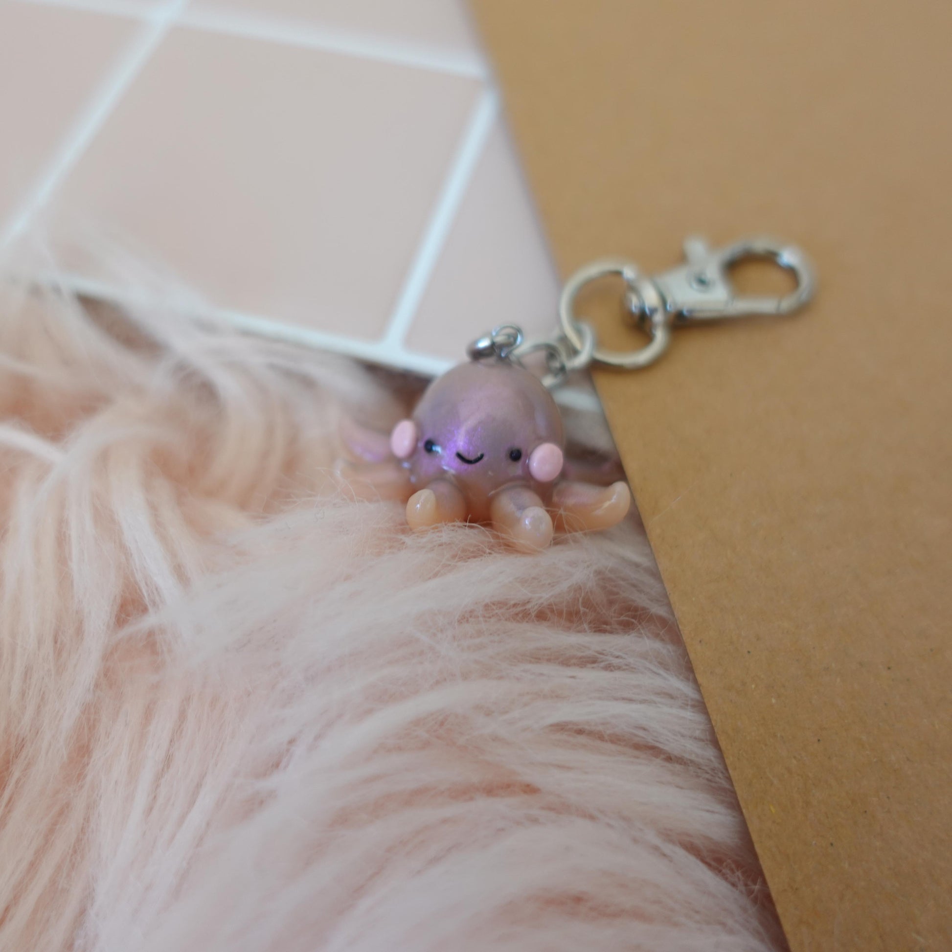 Stylish octopus keychain with detailed craftsmanship, perfect for ocean lovers and quirky accessory enthusiasts.