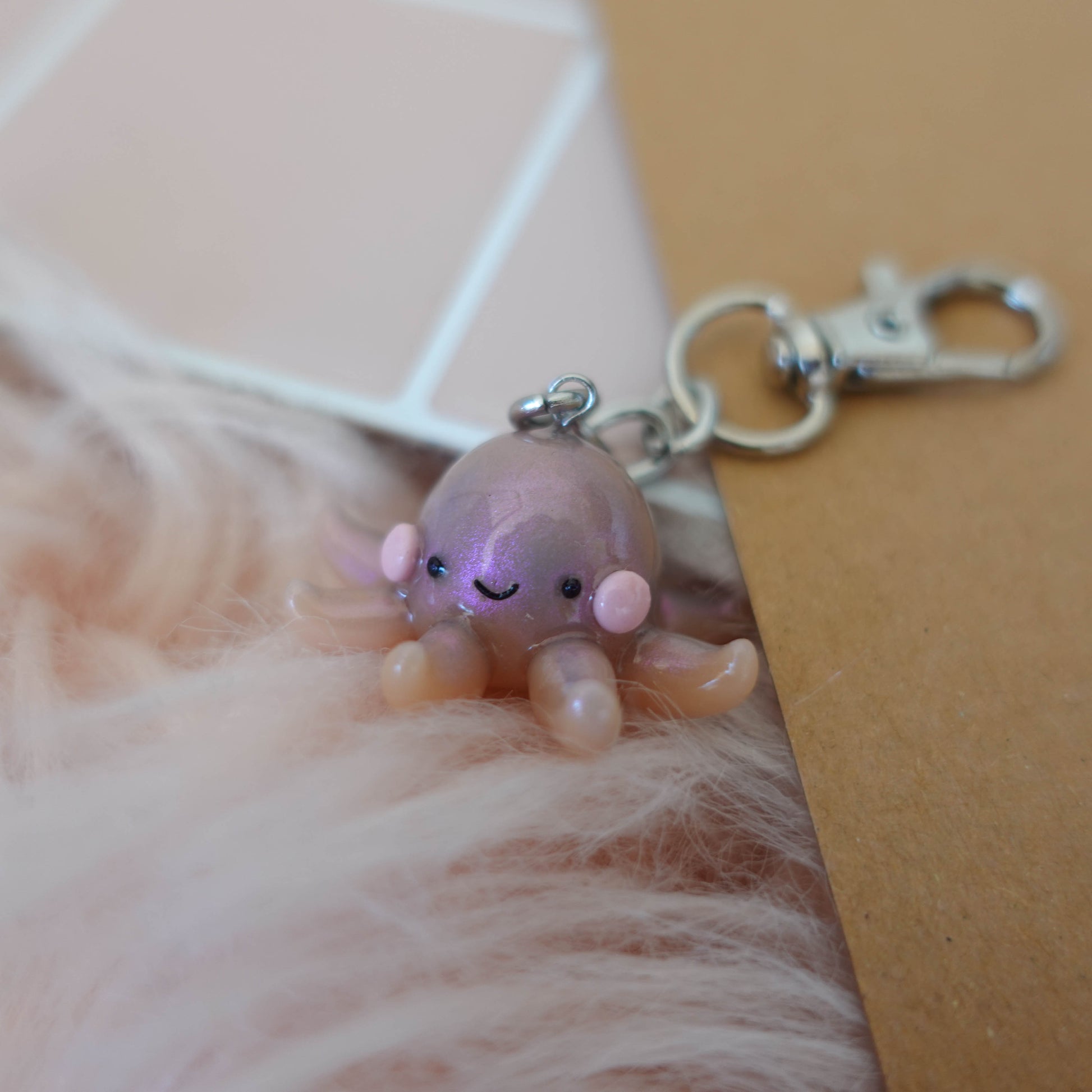 Stylish octopus keychain with detailed craftsmanship, perfect for ocean lovers and quirky accessory enthusiasts.