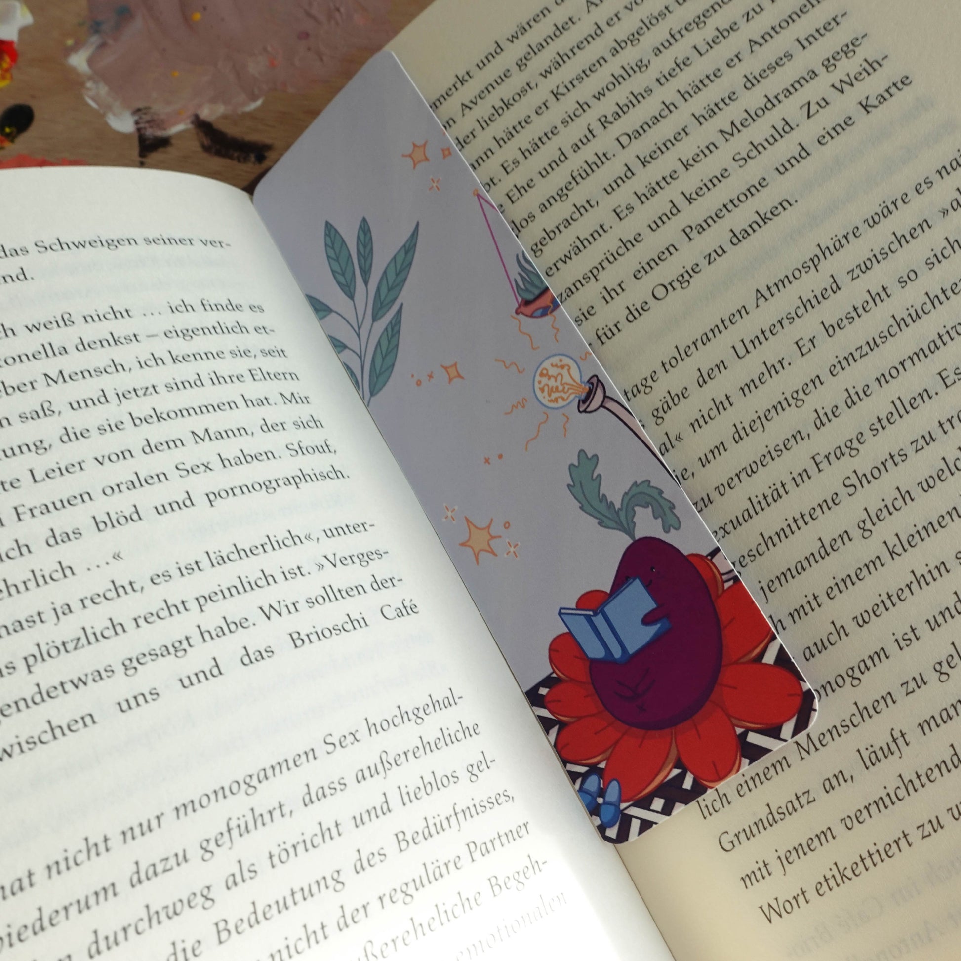 Double-sided Beetroot Bookmark featuring a vibrant beetroot design, perfect for adding flair to your reading adventures.