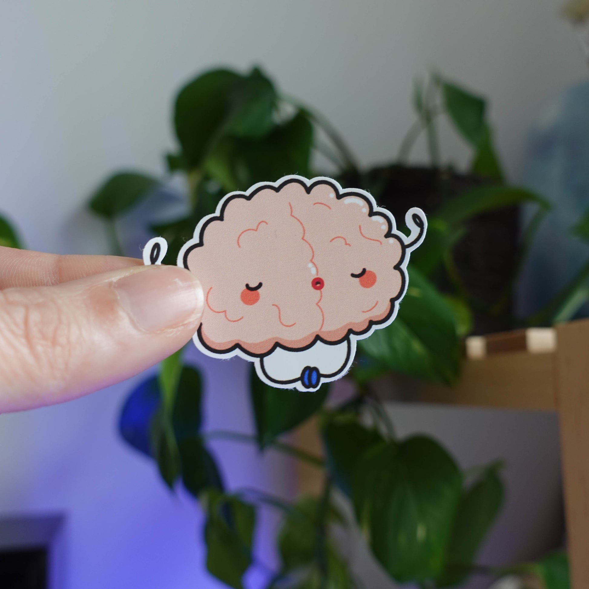 Brain Sticker Pack featuring five unique brain-themed designs, perfect for adding intellect and creativity to laptops, notebooks, and water bottles.