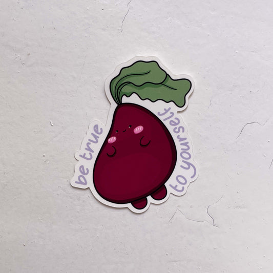 Vibrant Beetroot Sticker featuring a charming beetroot design, perfect for adding personality to laptops, water bottles, and notebooks.