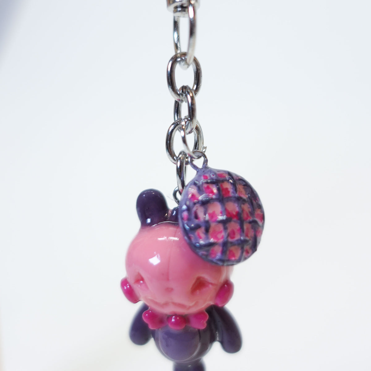 Pumpkin Bunny Halloween keychain by Uncomfy Cherry, a cute handmade kawaii bunny with a pumpkin-inspired design and extra charm pumpin pie