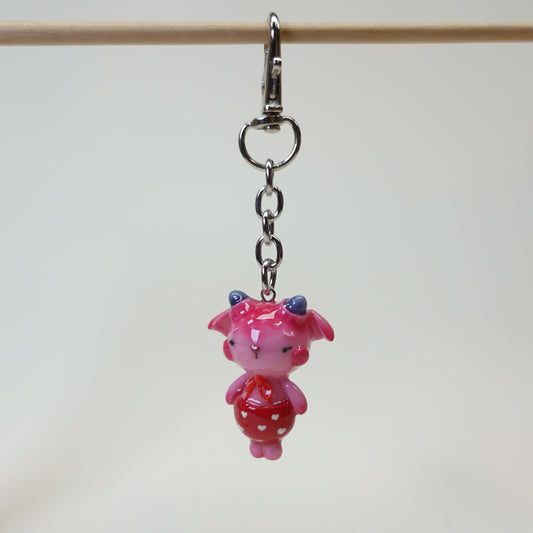 Handmade polymer clay deer keychain with glossy UV resin. A cute woodland-inspired accessory with a nostalgic feel.